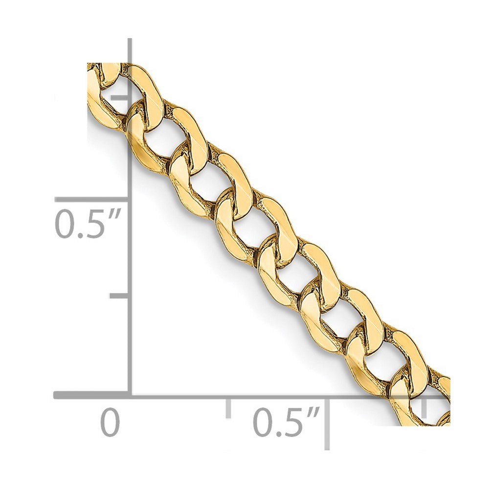 14k 4.3mm Semi-Solid Curb Chain Anklet - Product Photo