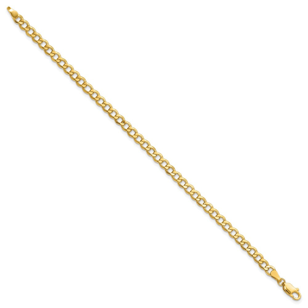 14k 4.3mm Semi-Solid Curb Chain Anklet - Product Photo