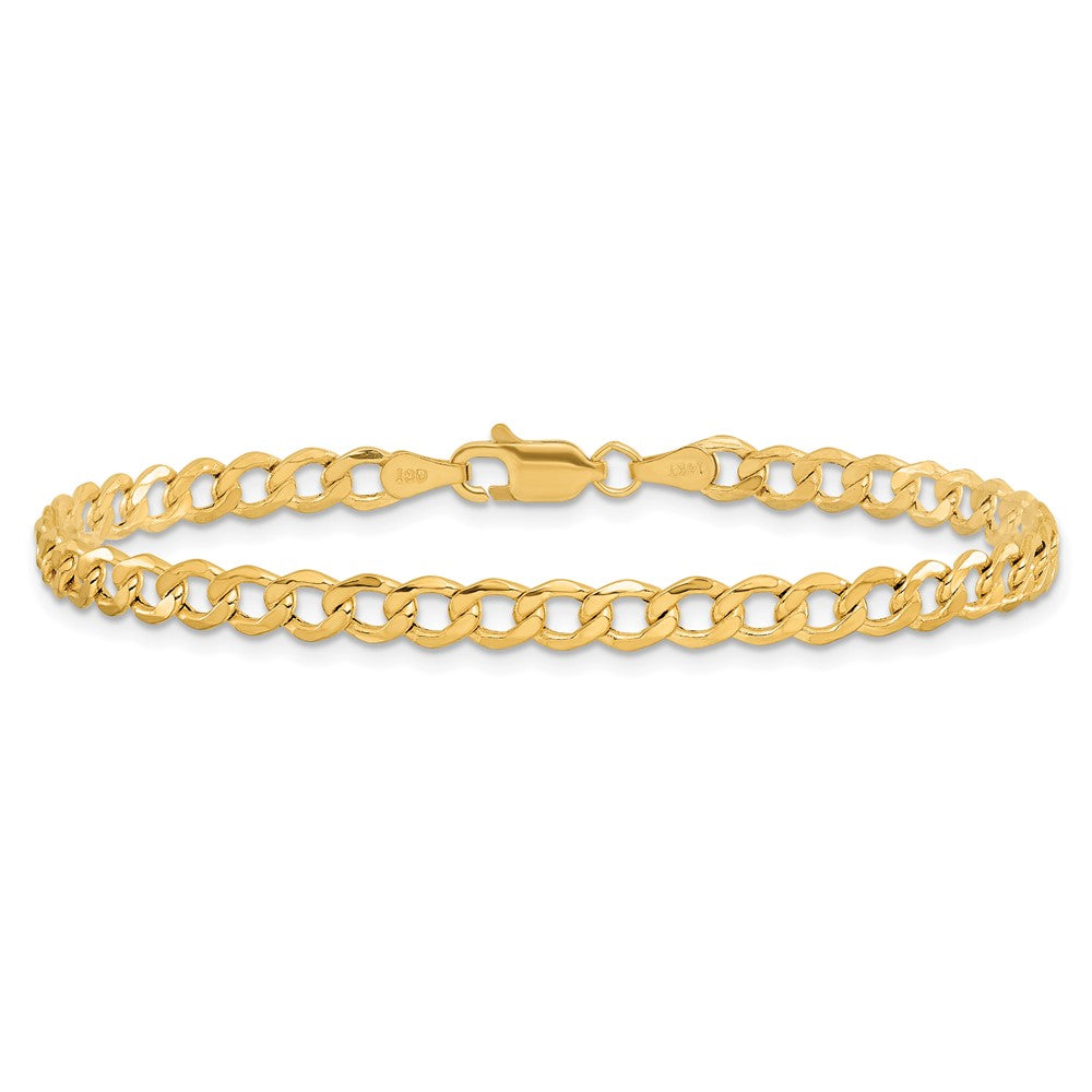 14k 4.3mm Semi-Solid Curb Chain Anklet - Product Photo