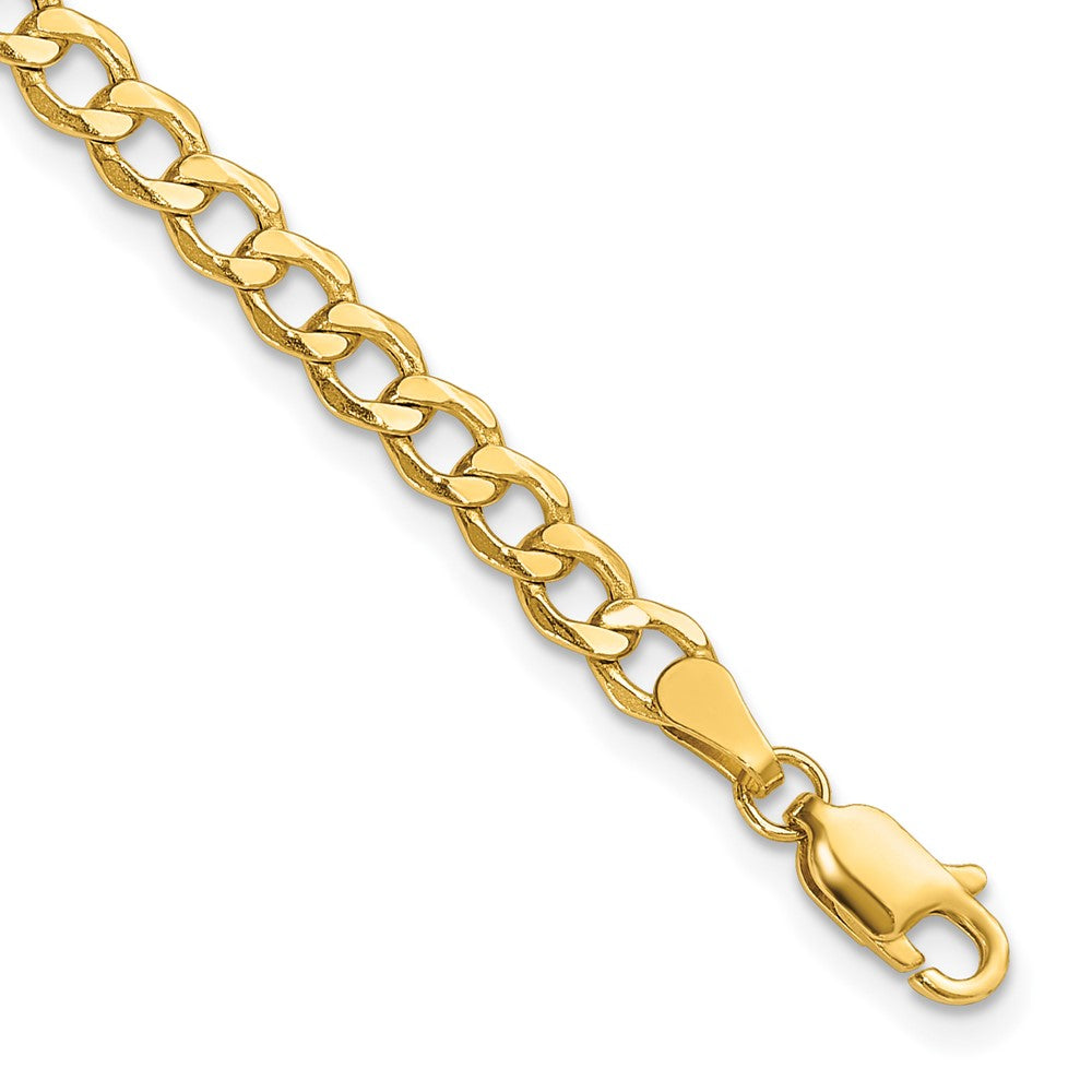 14k 4.3mm Semi-Solid Curb Chain Anklet - Product Photo