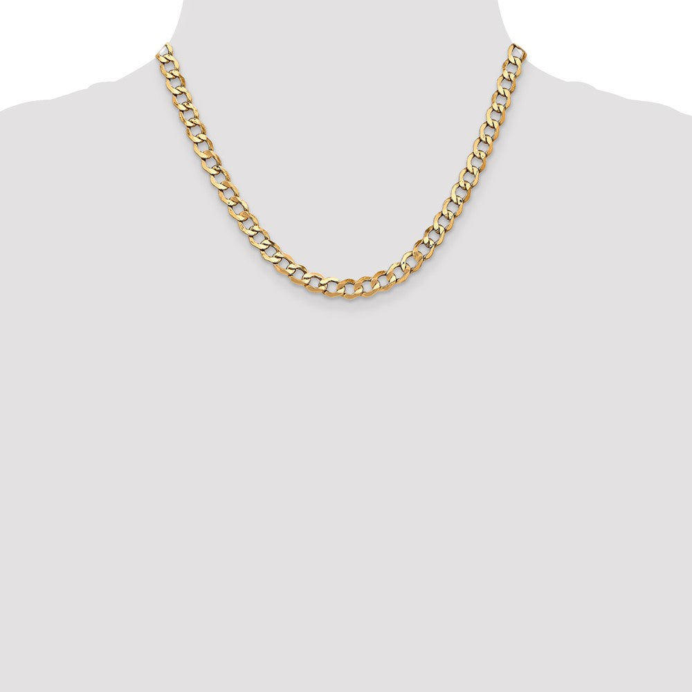 14k 6.5mm Semi-Solid Curb Chain - Product Photo