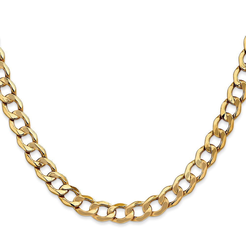 14k 7mm Semi-Solid Curb Chain - Product Photo