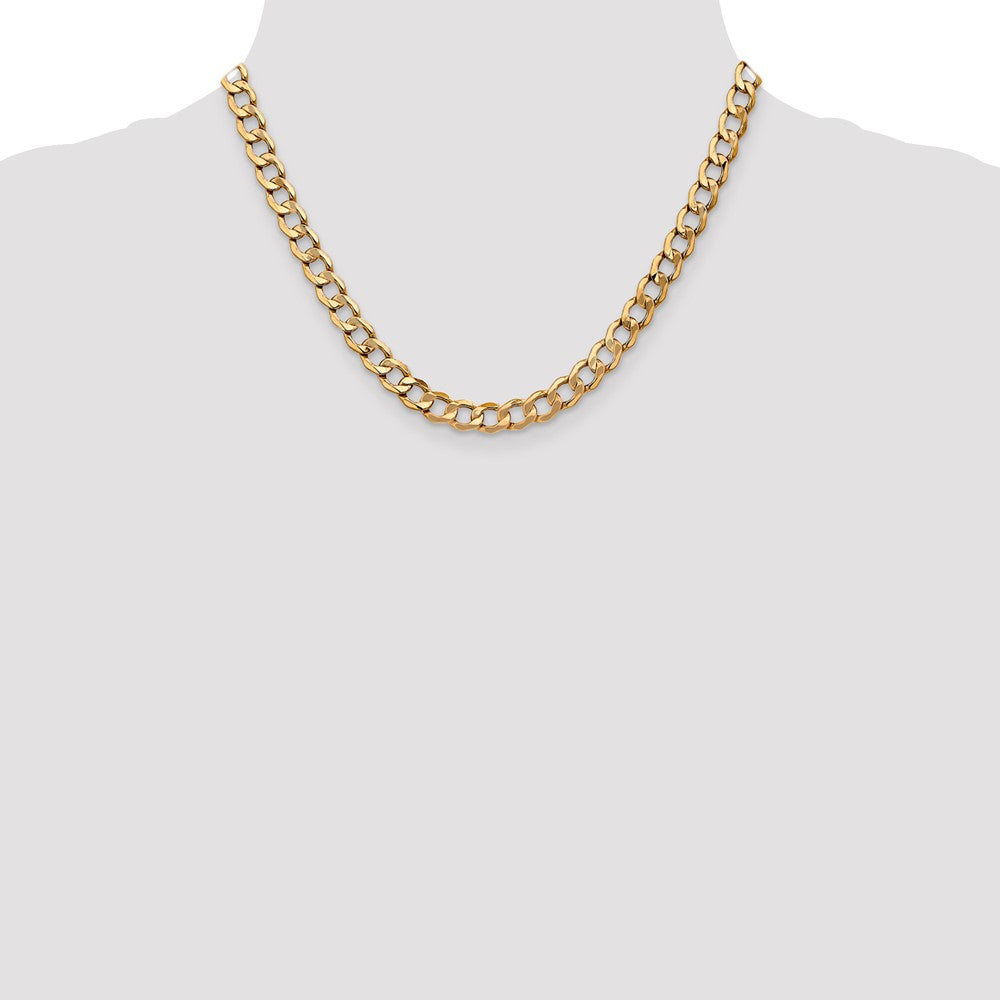 14k 7mm Semi-Solid Curb Chain - Product Photo