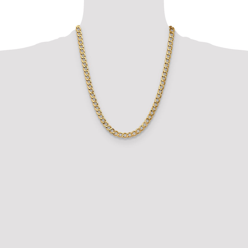 14k 7mm Semi-Solid Curb Chain - Product Photo