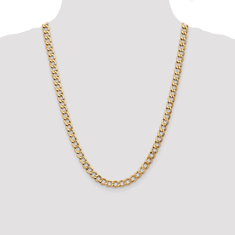 14k 7mm Semi-Solid Curb Chain - Product Photo