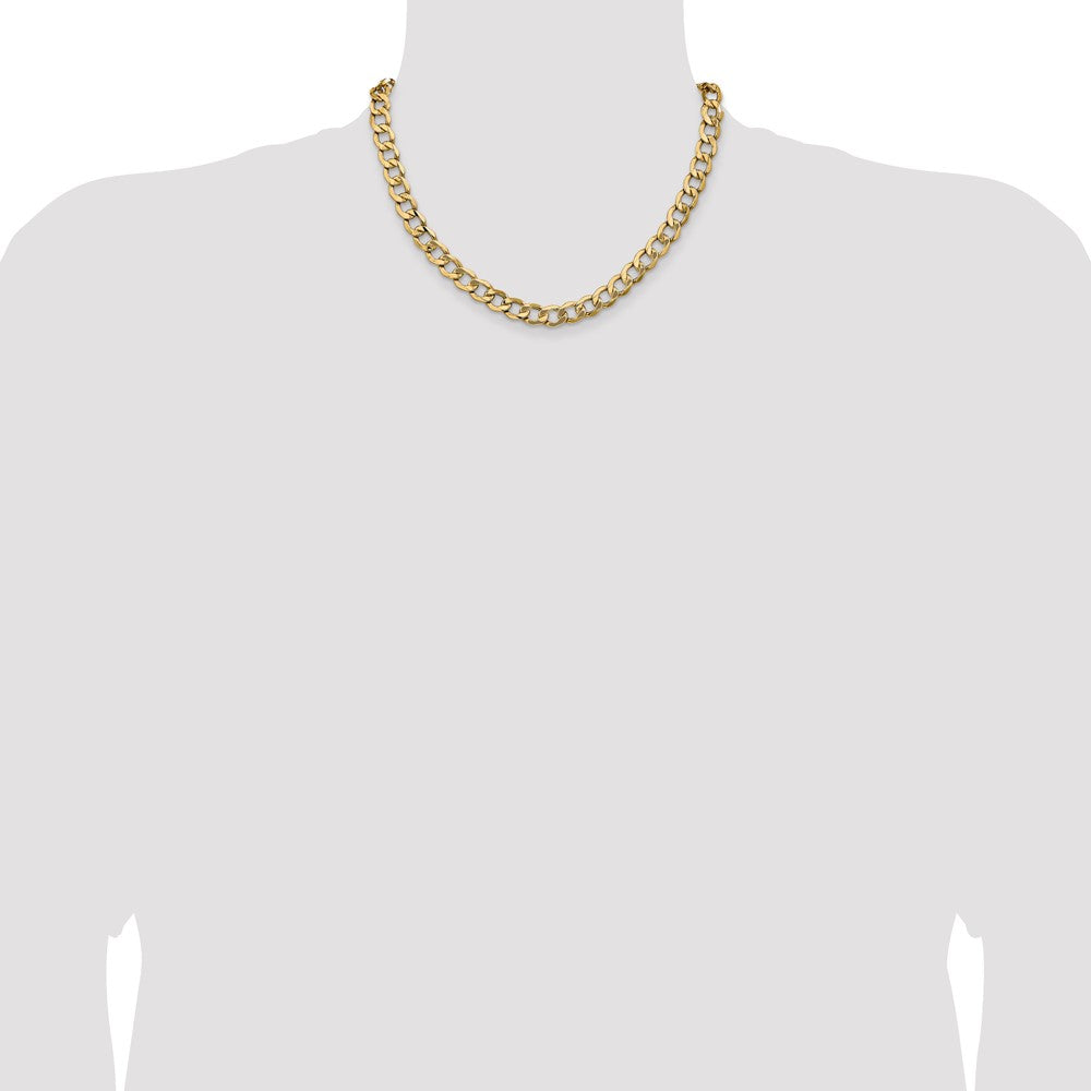 14k 9mm Semi-Solid Curb Chain - Product Photo