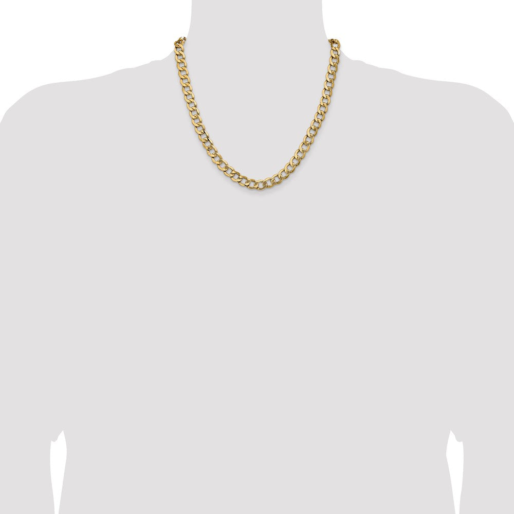 14k 9mm Semi-Solid Curb Chain - Product Photo