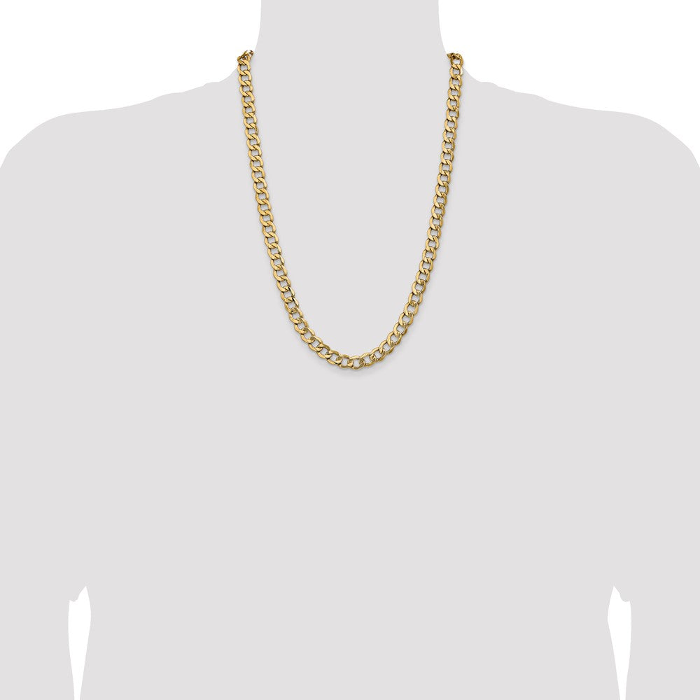 14k 9mm Semi-Solid Curb Chain - Product Photo