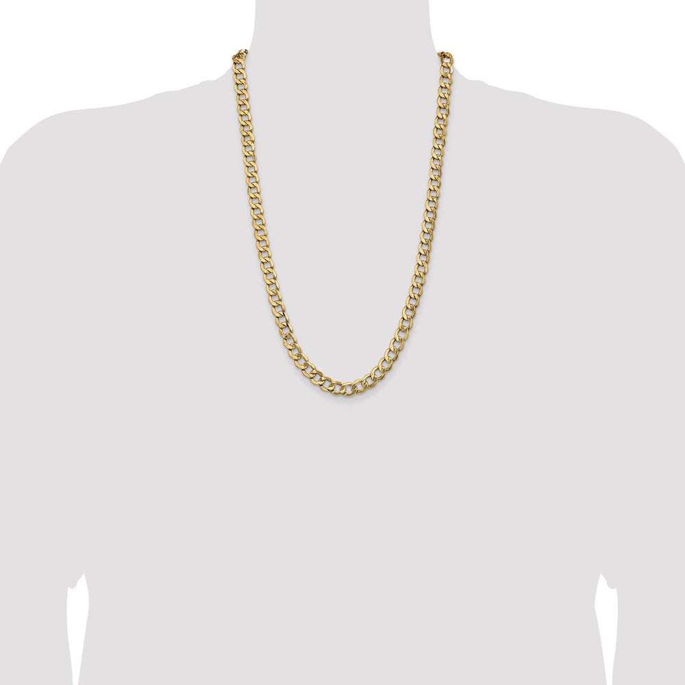 14k 9mm Semi-Solid Curb Chain - Product Photo