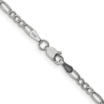 14k White Gold 2.5mm Semi-Solid Figaro Chain - Product Photo