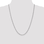 14k White Gold 2.5mm Semi-Solid Figaro Chain - Product Photo