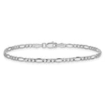 14k White Gold 2.5mm Semi-Solid Figaro Chain - Product Photo