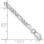 14k White Gold 2.5mm Semi-Solid Figaro Chain - Product Photo