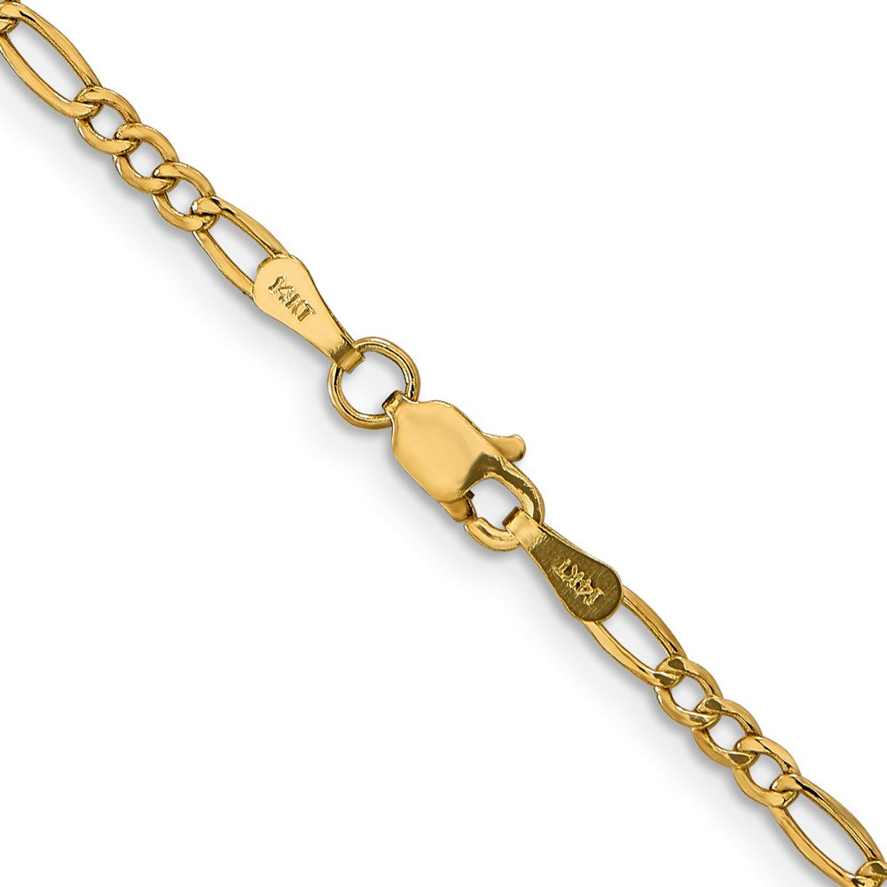 14k 2.5mm Semi-Solid Figaro Chain - Product Photo