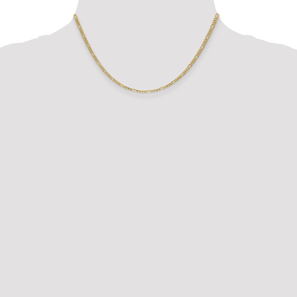 14k 2.5mm Semi-Solid Figaro Chain - Product Photo