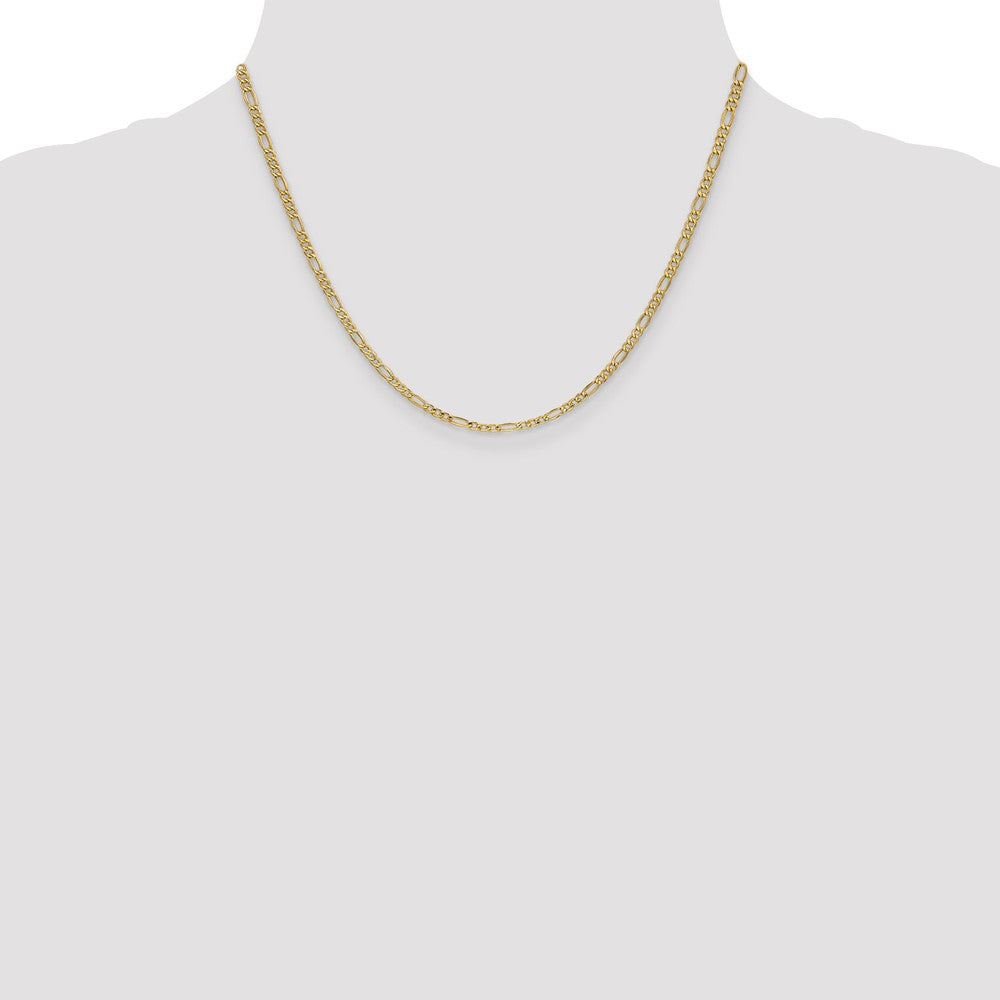 14k 2.5mm Semi-Solid Figaro Chain - Product Photo