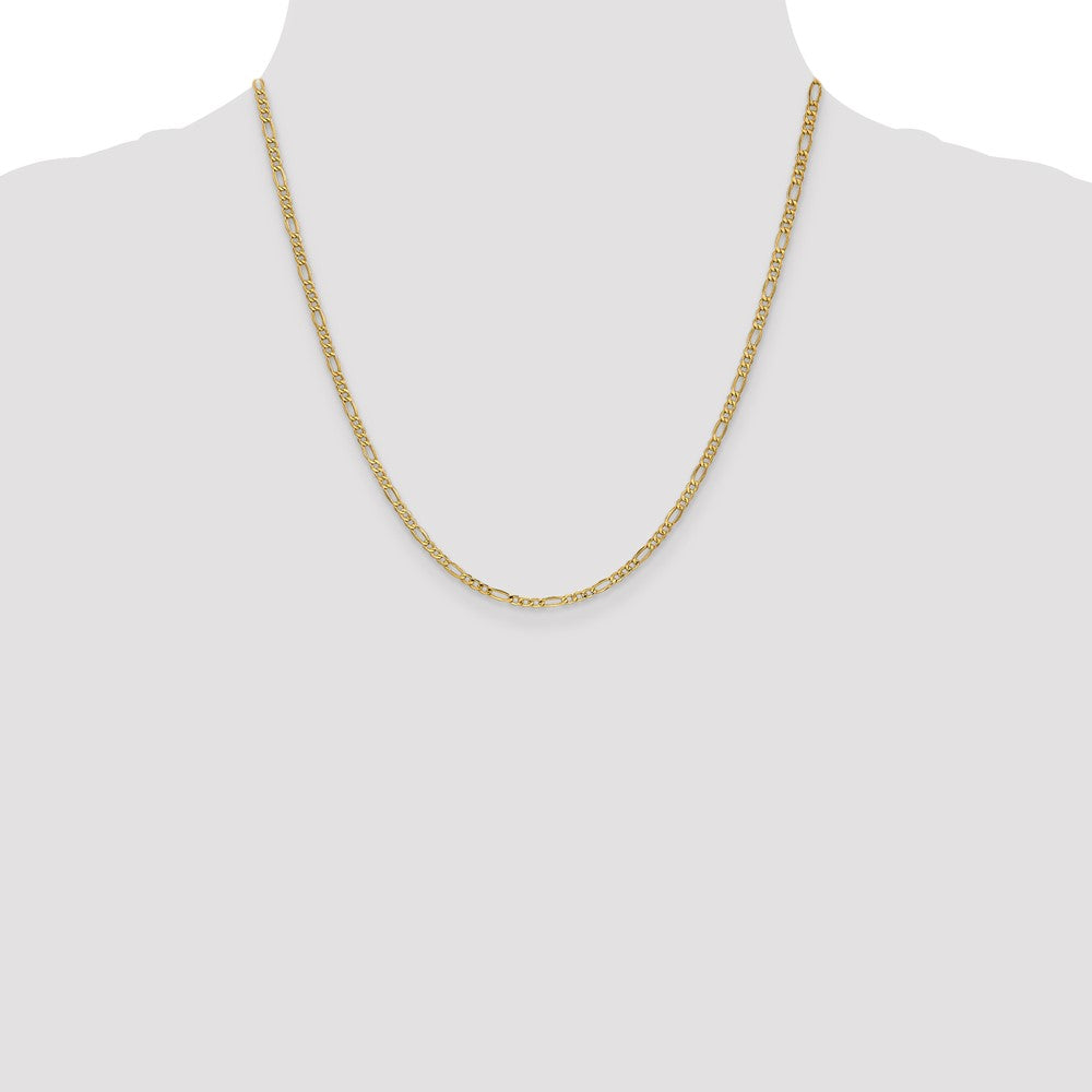 14k 2.5mm Semi-Solid Figaro Chain - Product Photo