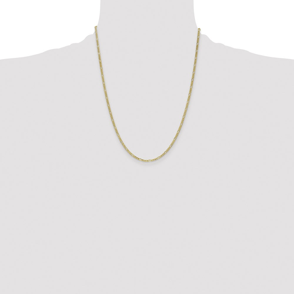 14k 2.5mm Semi-Solid Figaro Chain - Product Photo
