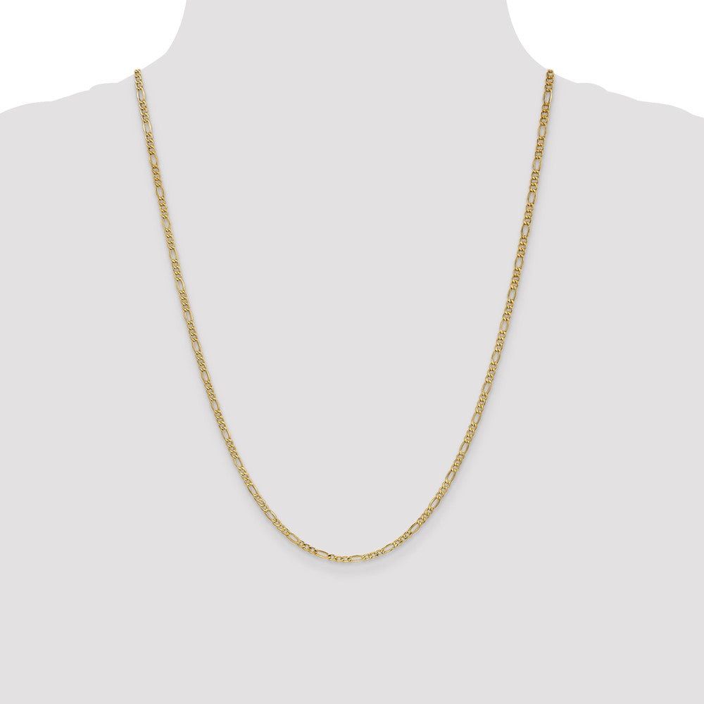 14k 2.5mm Semi-Solid Figaro Chain - Product Photo