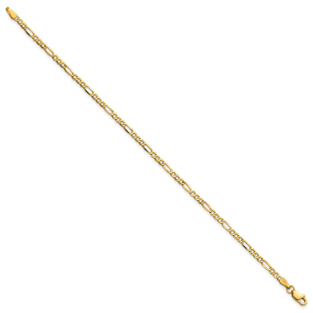14k 2.5mm Semi-Solid Figaro Chain Anklet - Product Photo