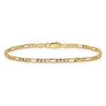 14k 2.5mm Semi-Solid Figaro Chain Anklet - Product Photo