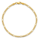 14k 2.5mm Semi-Solid Figaro Chain Anklet - Product Photo