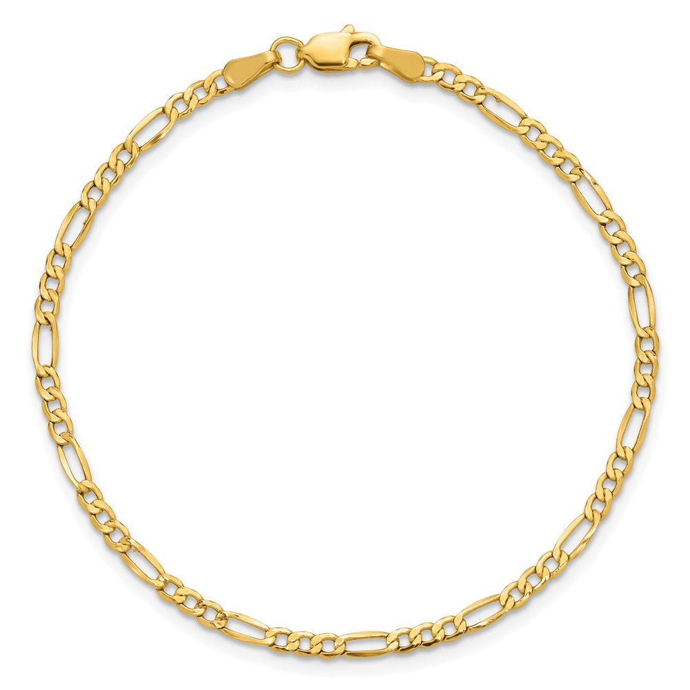 14k 2.5mm Semi-Solid Figaro Chain Anklet - Product Photo