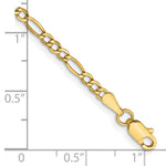14k 2.5mm Semi-Solid Figaro Chain Anklet - Product Photo