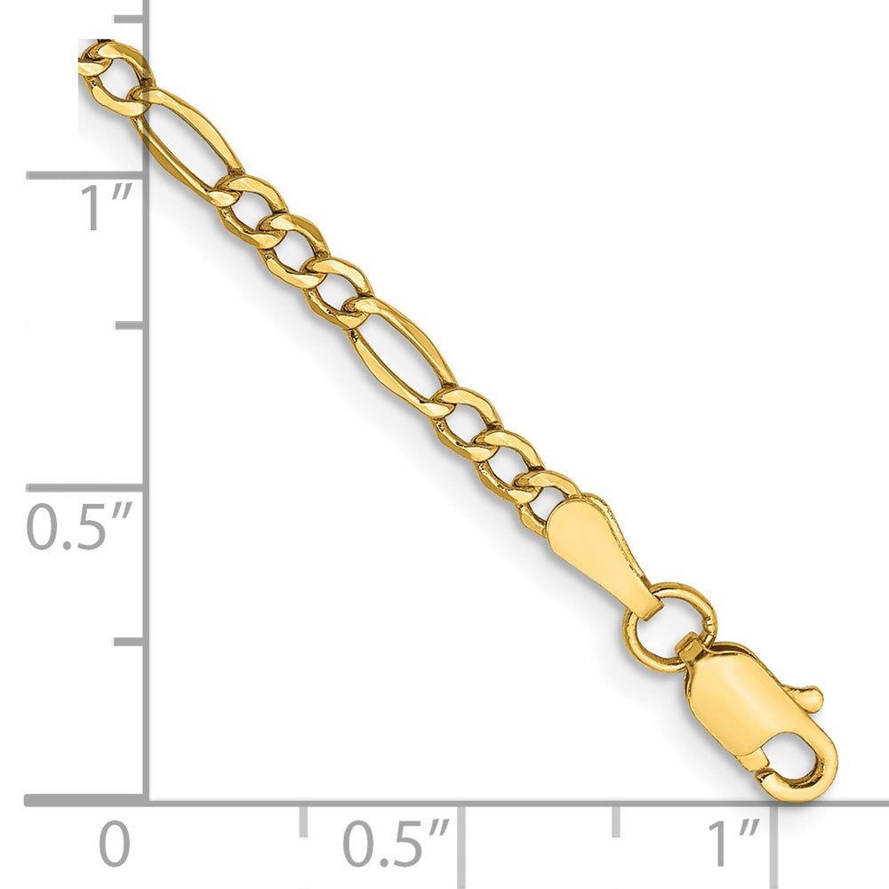14k 2.5mm Semi-Solid Figaro Chain Anklet - Product Photo