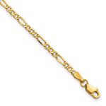 14k 2.5mm Semi-Solid Figaro Chain Anklet - Product Photo