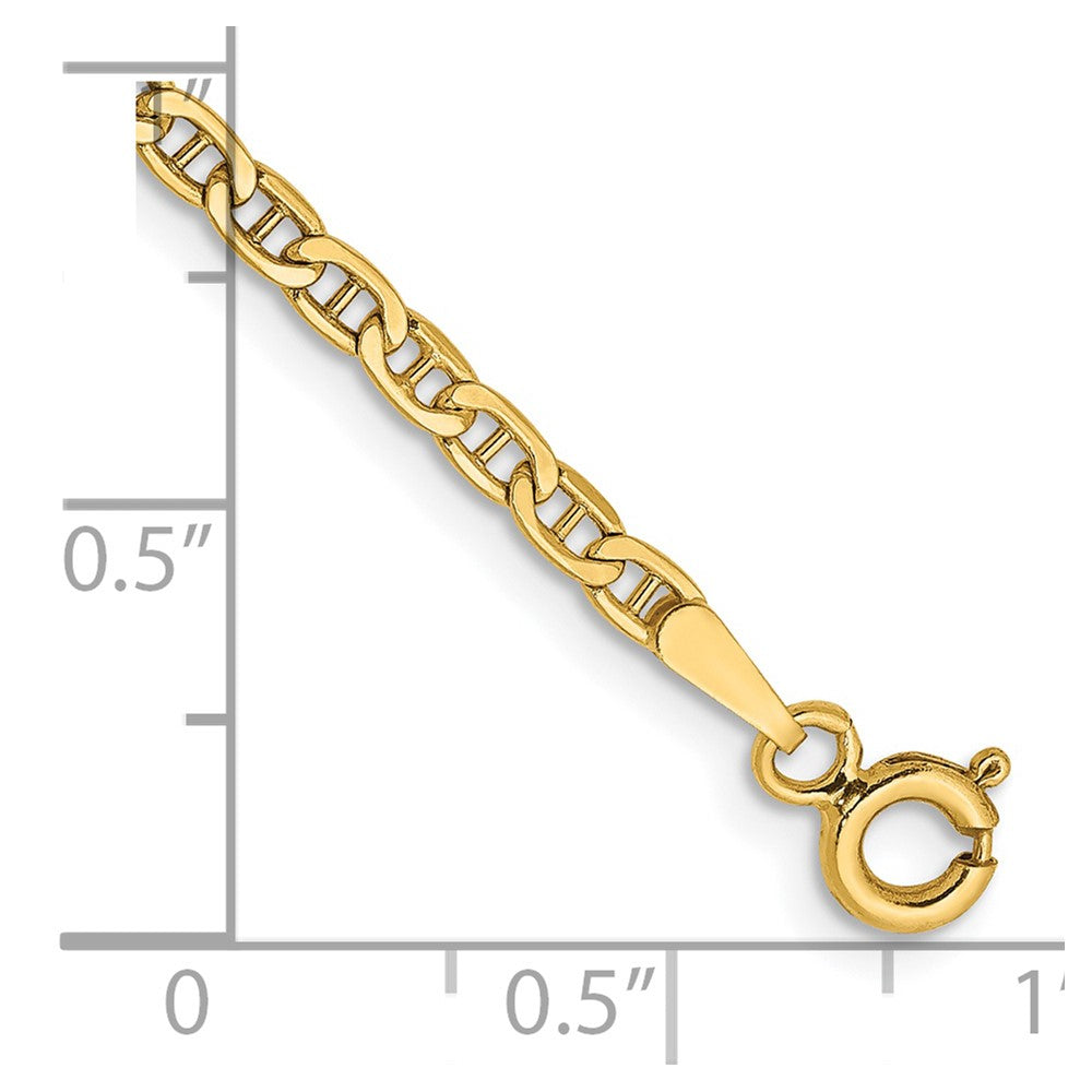 14k 2.4mm Semi-Solid Anchor Chain Anklet - Product Photo