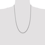 14k White Gold 2.5mm Semi-Solid Curb Chain - Product Photo