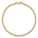 14k 2.5mm Semi-Solid Curb Chain Anklet - Product Photo