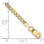 14k 2.5mm Semi-Solid Curb Chain Anklet - Product Photo