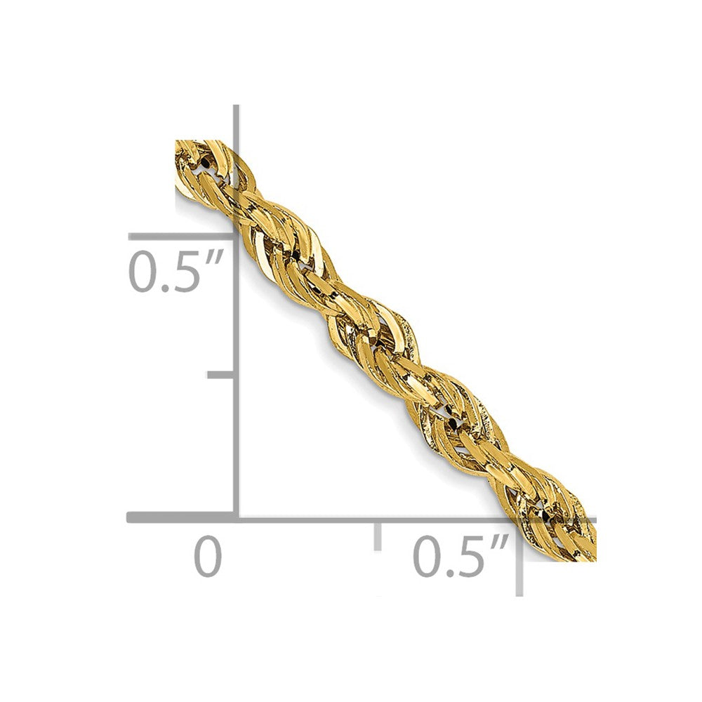 14ky 2.8mm Semi-Solid Rope Chain Anklet - Product Photo