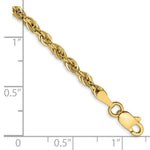 14ky 2.8mm Semi-Solid Rope Chain Anklet - Product Photo