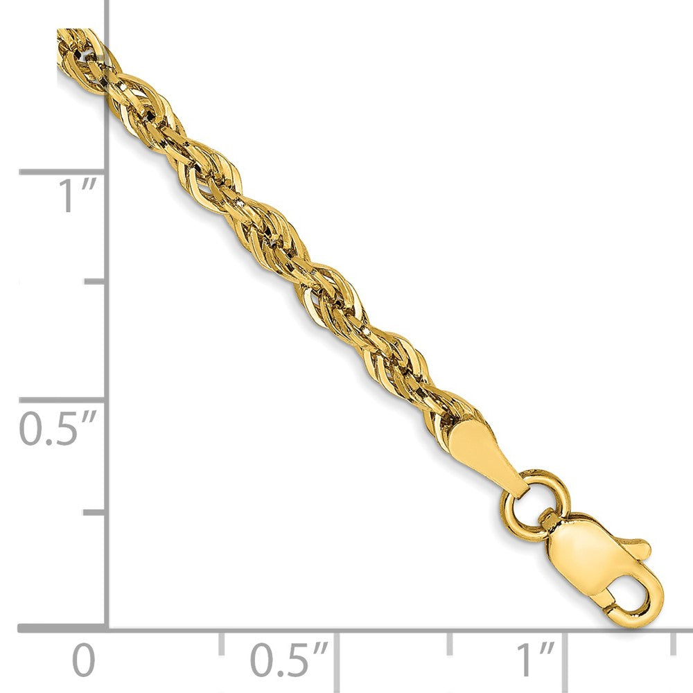 14ky 2.8mm Semi-Solid Rope Chain Anklet - Product Photo