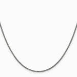 14K White Gold 1.5mm Semi-Solid Round Box Chain Necklace 16"-30" - Product Photo