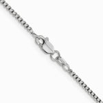 14K White Gold 1.5mm Semi-Solid Round Box Chain Necklace 16"-30" - Product Photo