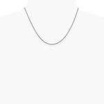 14K White Gold 1.5mm Semi-Solid Round Box Chain Necklace 16"-30" - Product Photo