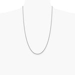 14K White Gold 1.5mm Semi-Solid Round Box Chain Necklace 16"-30" - Product Photo