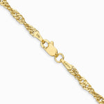 14K Yellow Gold 2.75 mm Lightweight Singapore Chain Necklace 16"-24" - Product Photo