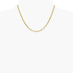 14K Yellow Gold 2.75 mm Lightweight Singapore Chain Necklace 16"-24" - Product Photo