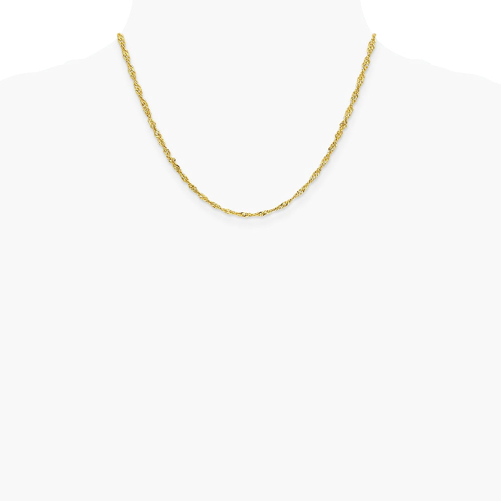 14K Yellow Gold 2.75 mm Lightweight Singapore Chain Necklace 16"-24" - Product Photo