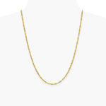 14K Yellow Gold 2.75 mm Lightweight Singapore Chain Necklace 16"-24" - Product Photo