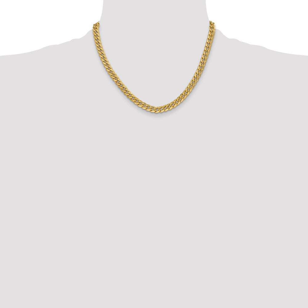 14k 6mm Semi-Solid Miami Cuban Chain - Product Photo