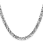 14k White Gold 6mm Semi-Solid Miami Cuban Chain - Product Photo