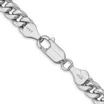 14k White Gold 6mm Semi-Solid Miami Cuban Chain - Product Photo