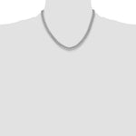 14k White Gold 6mm Semi-Solid Miami Cuban Chain - Product Photo