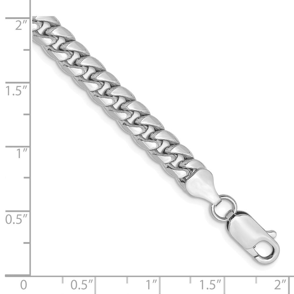 14k White Gold 6mm Semi-Solid Miami Cuban Chain - Product Photo